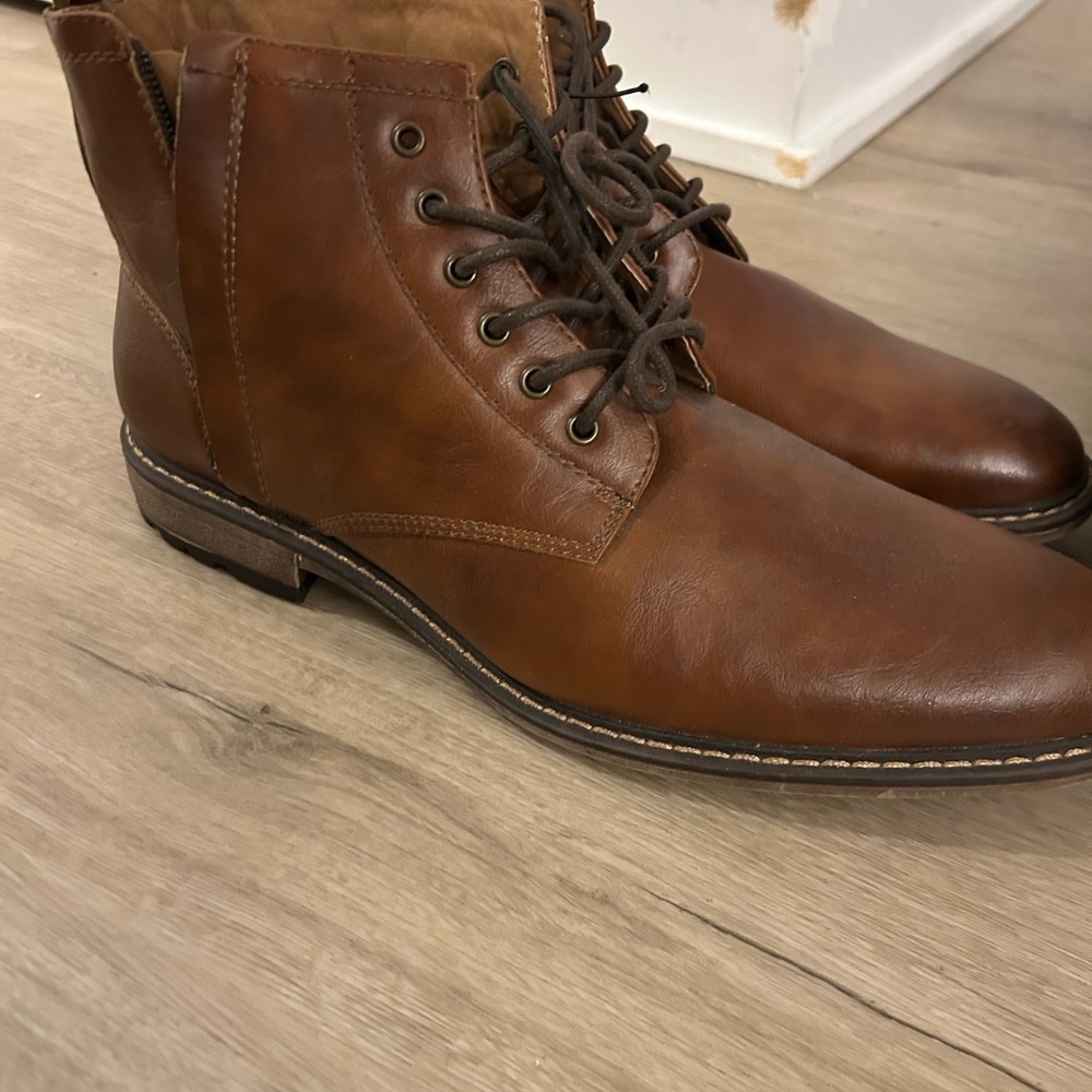 Madden Men's Brown Leather Boots 10.5